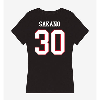 Miami of Ohio - NCAA Women's Basketball : Mio Sakano - Women's V-Neck T-Shirt-1