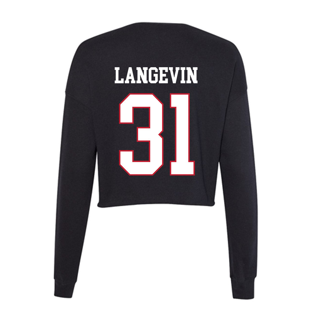 Miami of Ohio - NCAA Men's Ice Hockey : Mathis Langevin - Women's Cropped Crew Fleece-1
