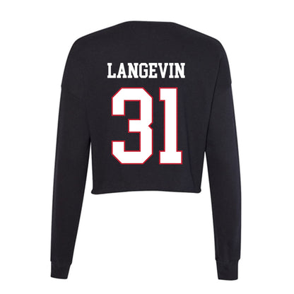 Miami of Ohio - NCAA Men's Ice Hockey : Mathis Langevin - Women's Cropped Crew Fleece-1