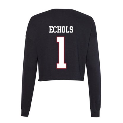 Miami of Ohio - NCAA Baseball : Taylor Echols - Women's Cropped Crew Fleece-1