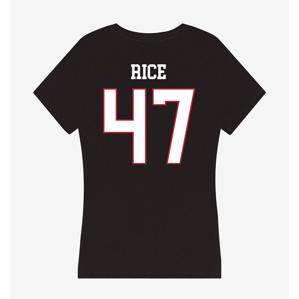 Miami of Ohio - NCAA Football : Brach Rice - Women's V-Neck T-Shirt-1