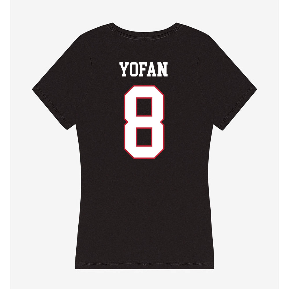 Miami of Ohio - NCAA Men's Basketball : Eli Yofan - Women's V-Neck T-Shirt-1