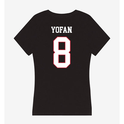 Miami of Ohio - NCAA Men's Basketball : Eli Yofan - Women's V-Neck T-Shirt-1