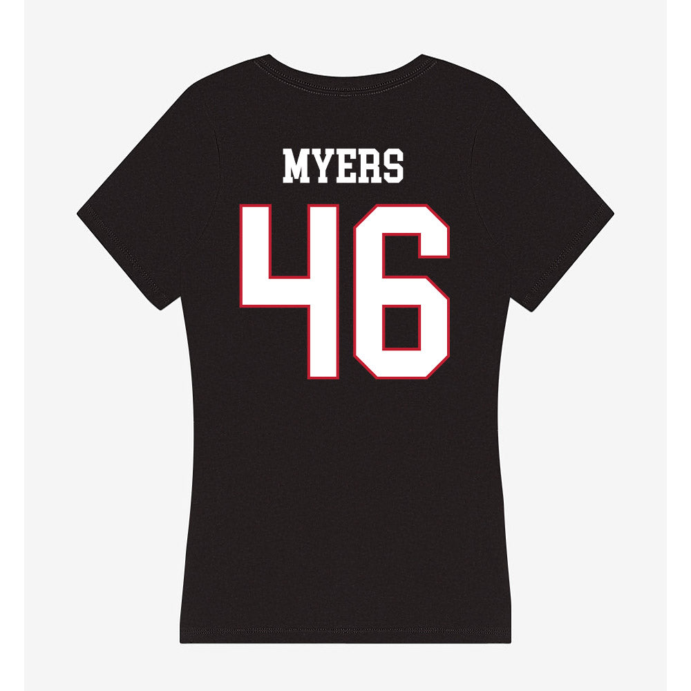 Miami of Ohio - NCAA Football : Luke Myers - Women's V-Neck T-Shirt-1
