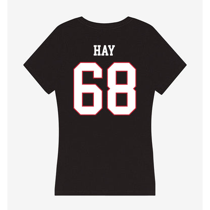 Miami of Ohio - NCAA Men's Ice Hockey : Ethan Hay - Women's V-Neck T-Shirt-1