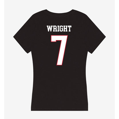 Miami of Ohio - NCAA Men's Basketball : Ethan Wright - Women's V-Neck T-Shirt-1