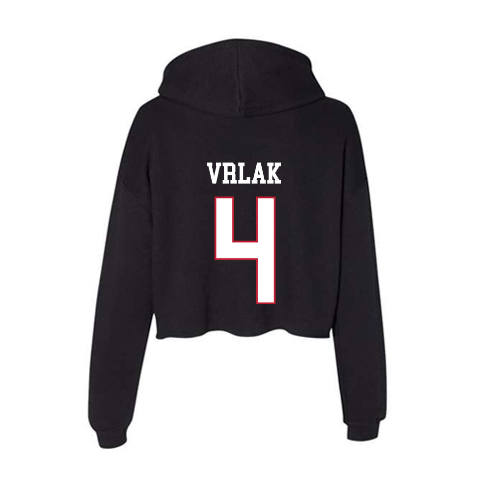 Miami of Ohio - NCAA Baseball : Jake Vrlak - Women's Crop Fleece Hoodie-1