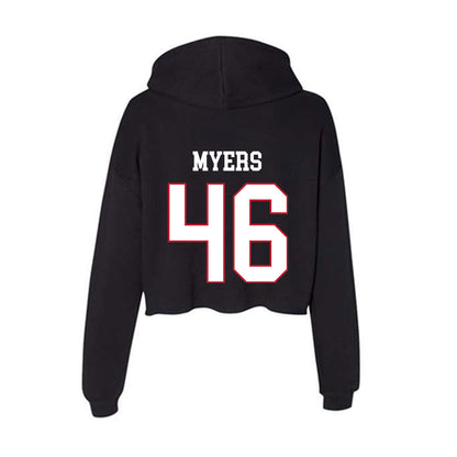 Miami of Ohio - NCAA Football : Luke Myers - Women's Crop Fleece Hooded Sweatshirt-1
