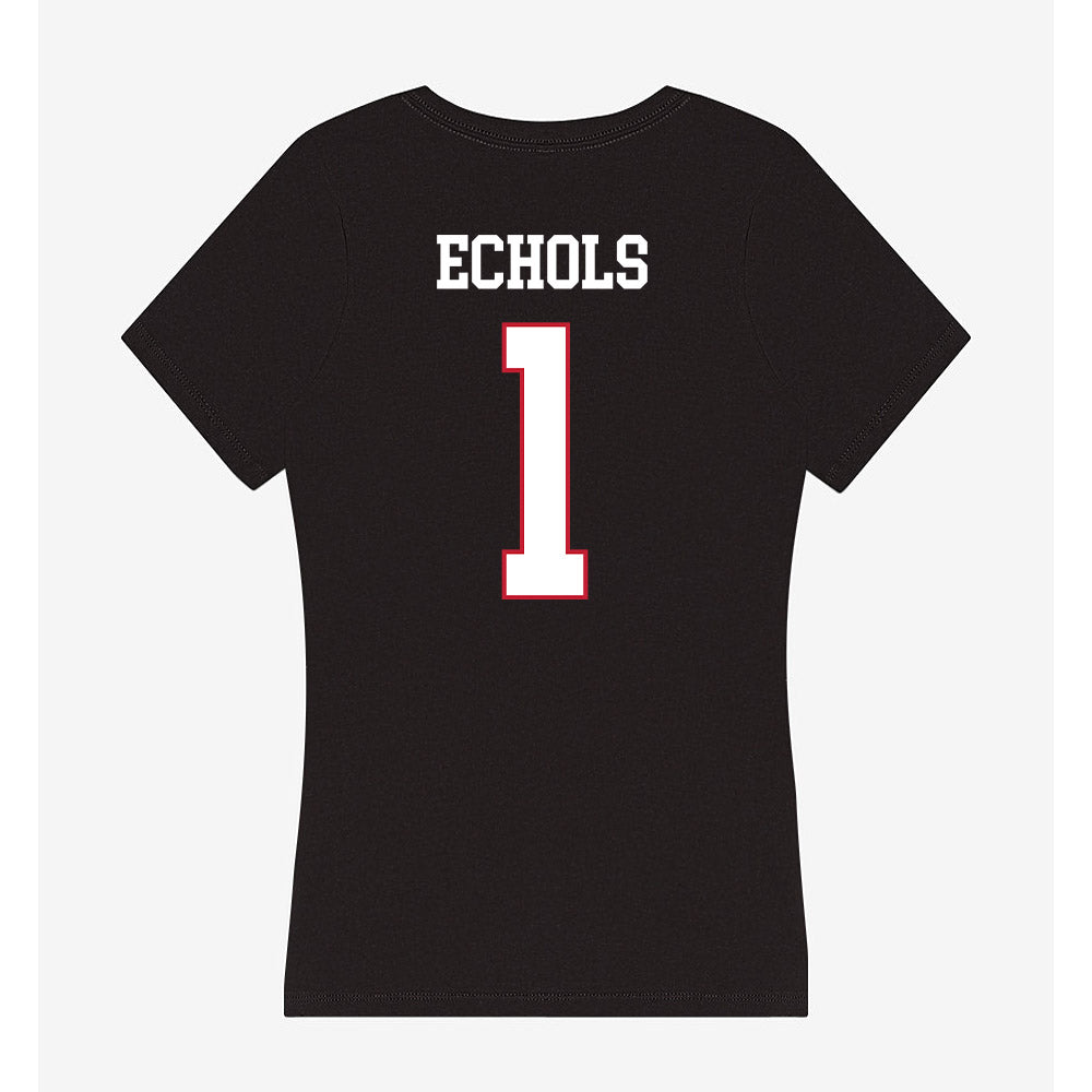 Miami of Ohio - NCAA Baseball : Taylor Echols - Women's V-Neck T-Shirt-1