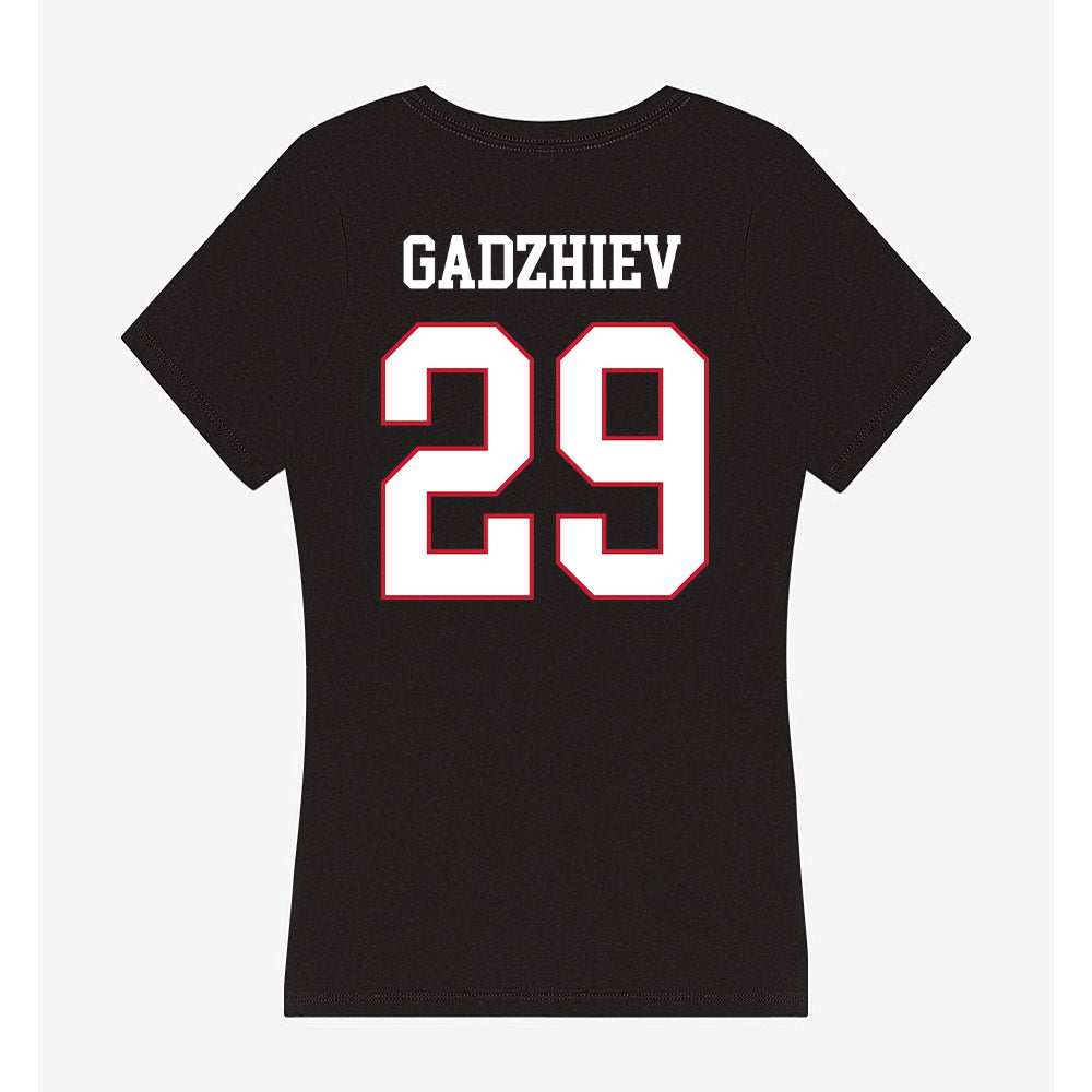Miami of Ohio - NCAA Men's Ice Hockey : Shika Gadzhiev - Women's V-Neck T-Shirt-1
