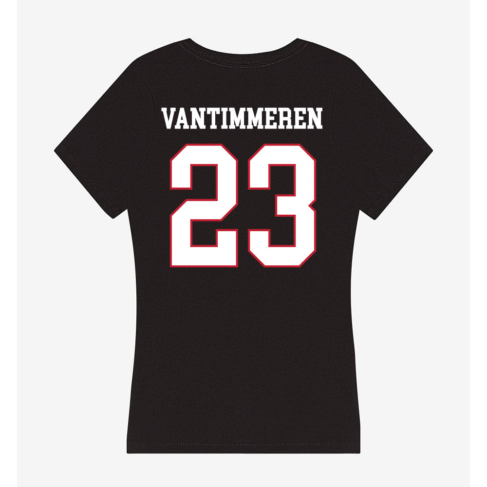 Miami of Ohio - NCAA Women's Basketball : Emily Vantimmeren - Women's V-Neck T-Shirt-1