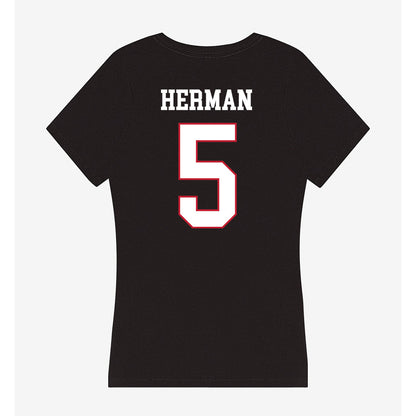 Miami of Ohio - NCAA Softball : Molly Herman - Women's V-Neck T-Shirt-1