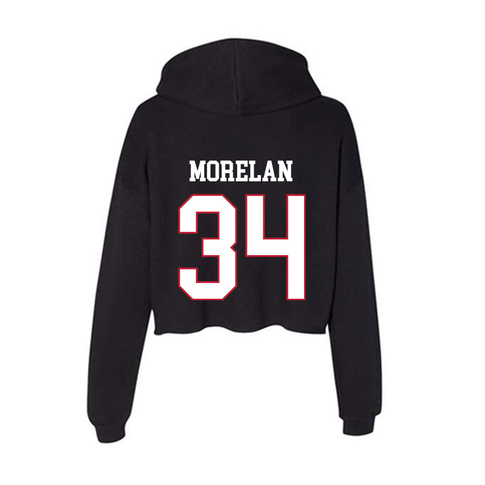 Miami of Ohio - NCAA Football : Amir Morelan - Women's Crop Fleece Hooded Sweatshirt-1