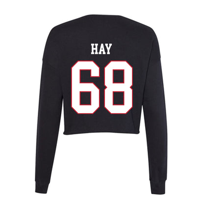 Miami of Ohio - NCAA Men's Ice Hockey : Ethan Hay - Women's Cropped Crew Fleece-1