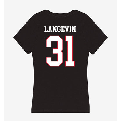 Miami of Ohio - NCAA Men's Ice Hockey : Mathis Langevin - Women's V-Neck T-Shirt-1