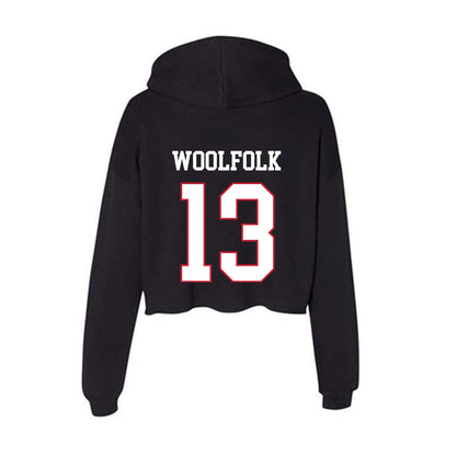 Miami of Ohio - NCAA Men's Basketball : Antwone Woolfolk - Women's Crop Fleece Hoodie-1