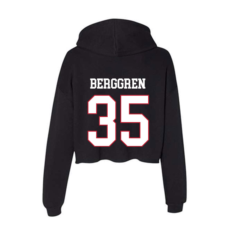 Miami of Ohio - NCAA Baseball : Austin Berggren - Women's Crop Fleece Hoodie-1
