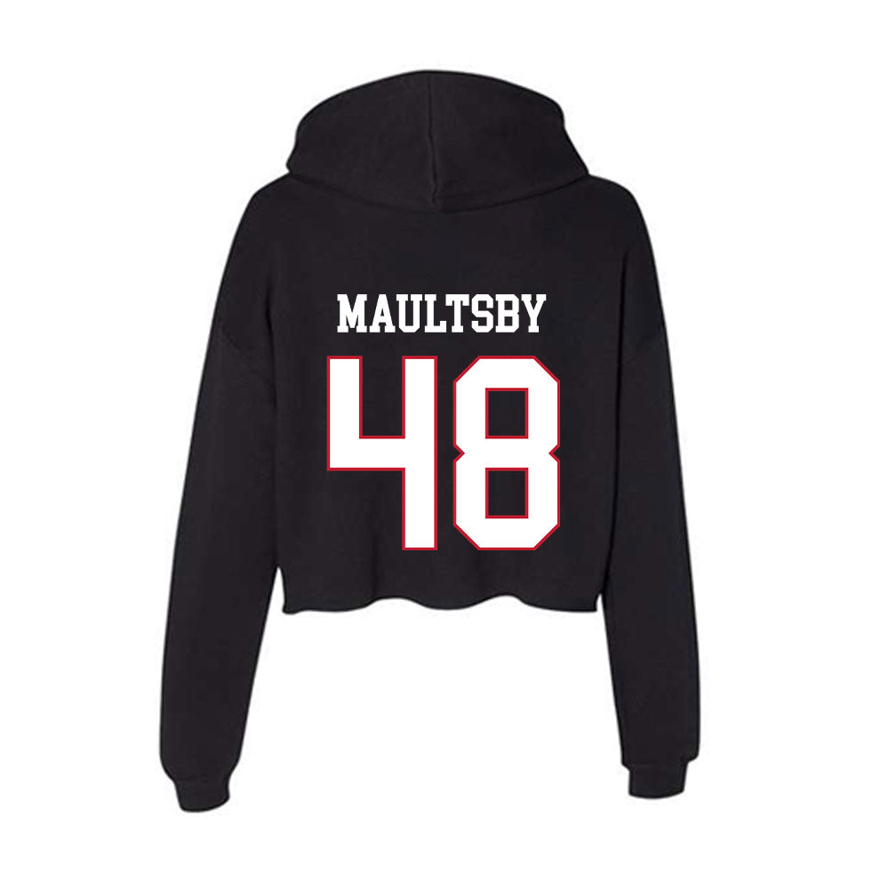 Miami of Ohio - NCAA Football : Gray Maultsby - Women's Crop Fleece Hooded Sweatshirt-1
