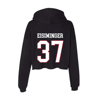 Miami of Ohio - NCAA Baseball : Jared Eisiminger - Women's Crop Fleece Hoodie-1