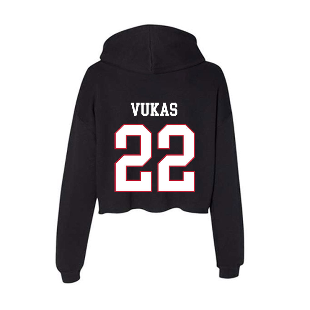 Miami of Ohio - NCAA Men's Ice Hockey : Branko Vukas - Women's Crop Fleece Hoodie-1
