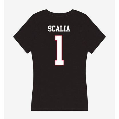 Miami of Ohio - NCAA Women's Basketball : Amber Scalia - Women's V-Neck T-Shirt-1