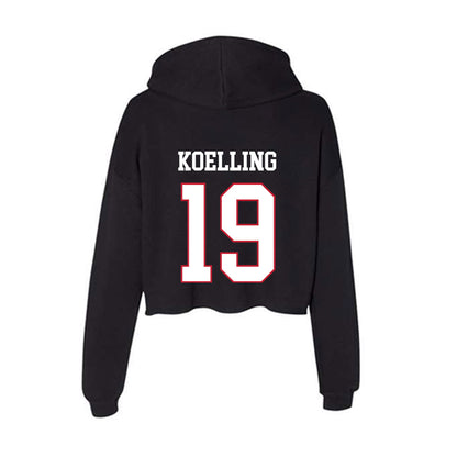 Miami of Ohio - NCAA Baseball : Alex Koelling - Women's Crop Fleece Hoodie-1