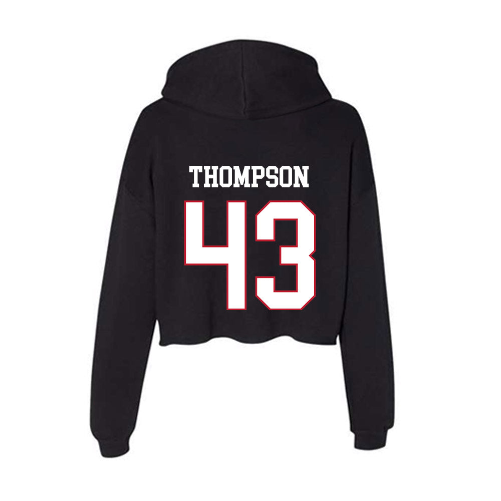 Miami of Ohio - NCAA Men's Ice Hockey : Ryder Thompson - Women's Crop Fleece Hoodie-1