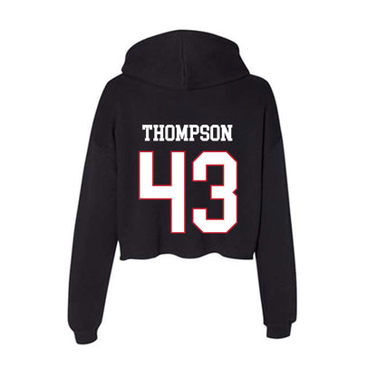 Miami of Ohio - NCAA Men's Ice Hockey : Ryder Thompson - Women's Crop Fleece Hoodie-1