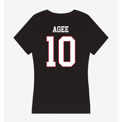 Miami of Ohio - NCAA Football : Jermaine Agee - Women's V-Neck T-Shirt-1