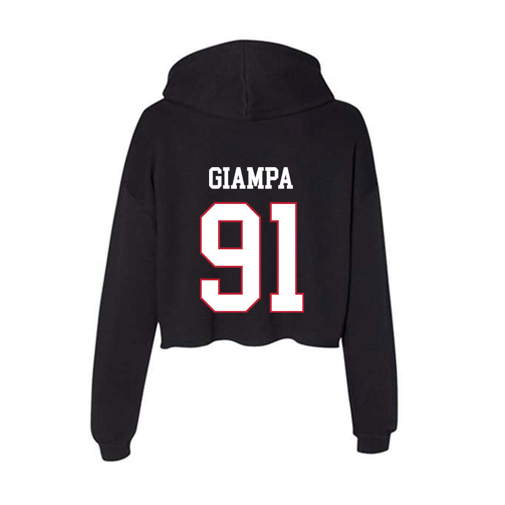 Miami of Ohio - NCAA Men's Ice Hockey : Matteo Giampa - Women's Crop Fleece Hoodie-1