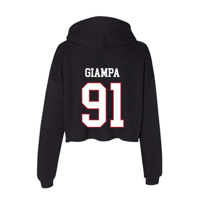 Miami of Ohio - NCAA Men's Ice Hockey : Matteo Giampa - Women's Crop Fleece Hoodie-1