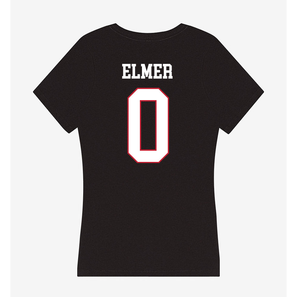 Miami of Ohio - NCAA Men's Basketball : Eian Elmer - Women's V-Neck T-Shirt-1