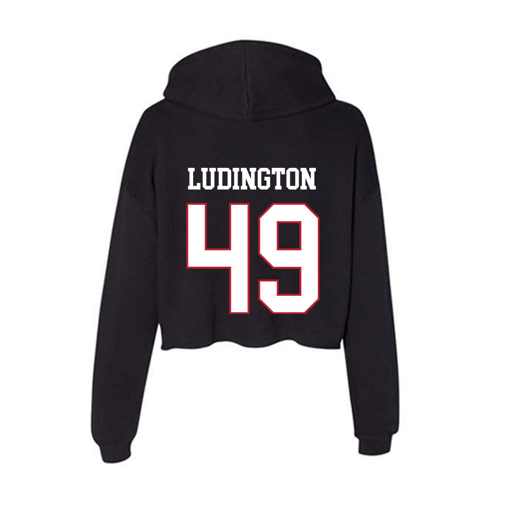 Miami of Ohio - NCAA Football : Anthony Ludington - Women's Crop Fleece Hooded Sweatshirt-1