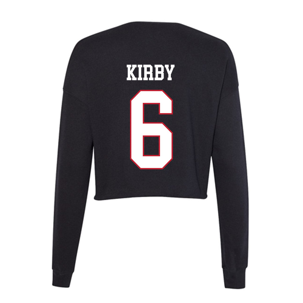 Miami of Ohio - NCAA Men's Basketball : Justin Kirby - Women's Cropped Crew Fleece-1