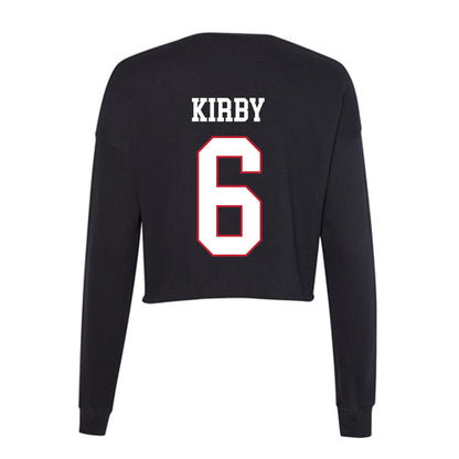 Miami of Ohio - NCAA Men's Basketball : Justin Kirby - Women's Cropped Crew Fleece-1
