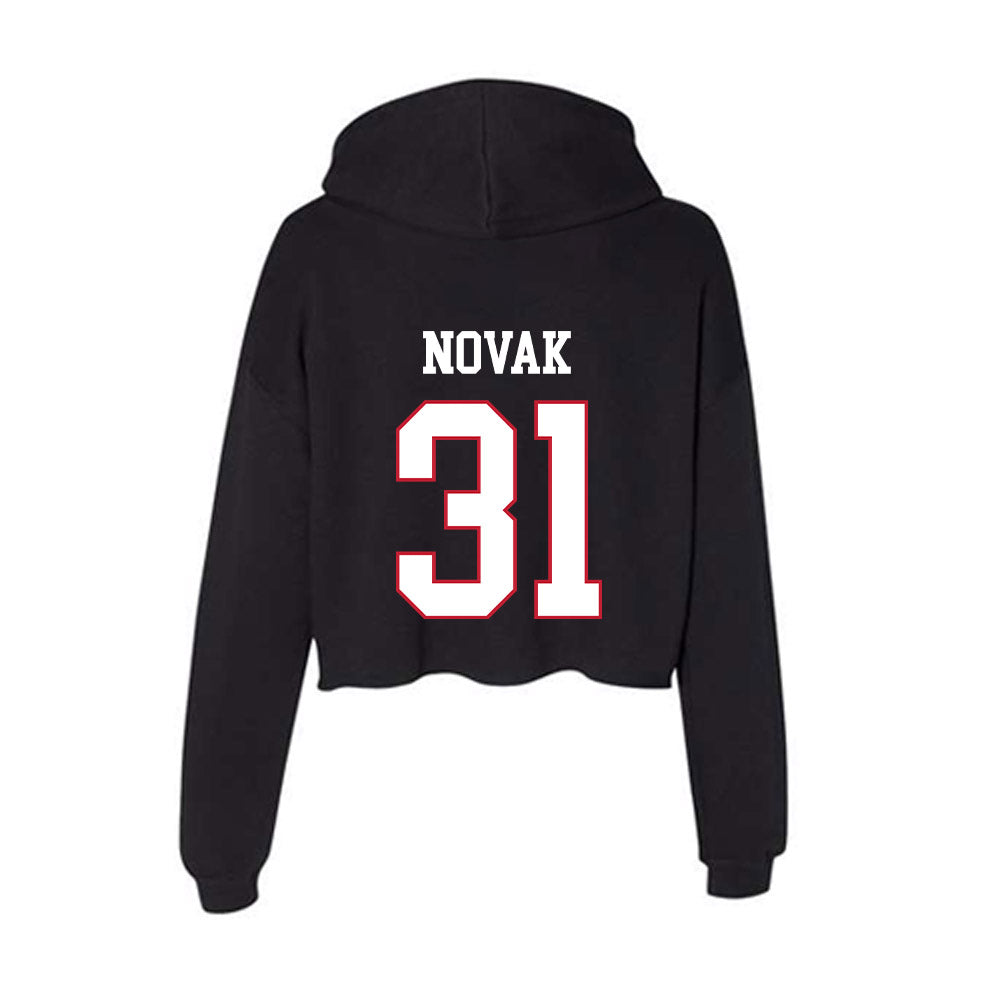 Miami of Ohio - NCAA Baseball : Ryan Novak - Women's Crop Fleece Hoodie-1