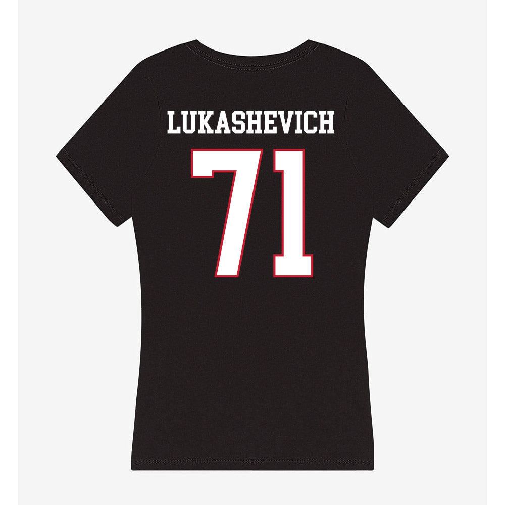 Miami of Ohio - NCAA Men's Ice Hockey : Vladislav Lukashevich - Women's V-Neck T-Shirt-1