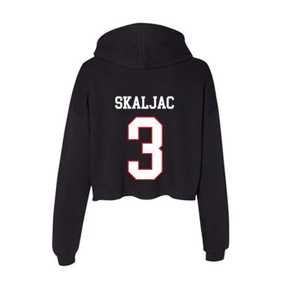 Miami of Ohio - NCAA Men's Basketball : Luke Skaljac - Women's Crop Fleece Hoodie-1