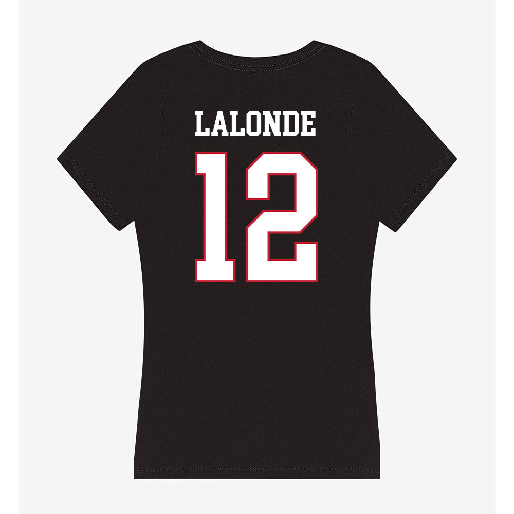 Miami of Ohio - NCAA Men's Ice Hockey : Owen Lalonde - Women's V-Neck T-Shirt-1