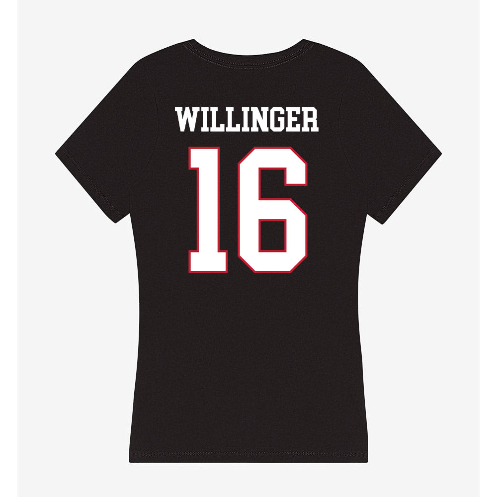 Miami of Ohio - NCAA Women's Volleyball : Piper Willinger - Women's V-Neck T-Shirt-1
