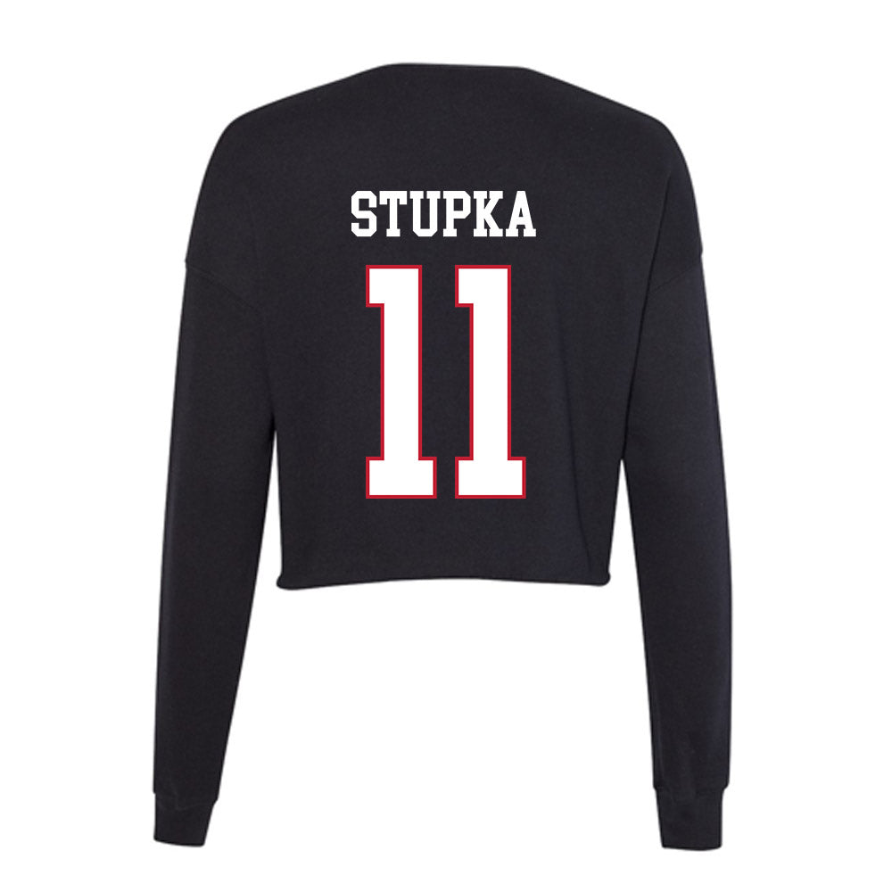 Miami of Ohio - NCAA Men's Ice Hockey : Justin Stupka - Women's Cropped Crew Fleece-1