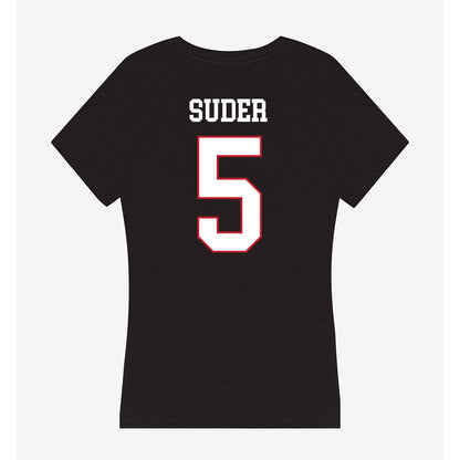 Miami of Ohio - NCAA Men's Basketball : Peter Suder - Women's V-Neck T-Shirt-1