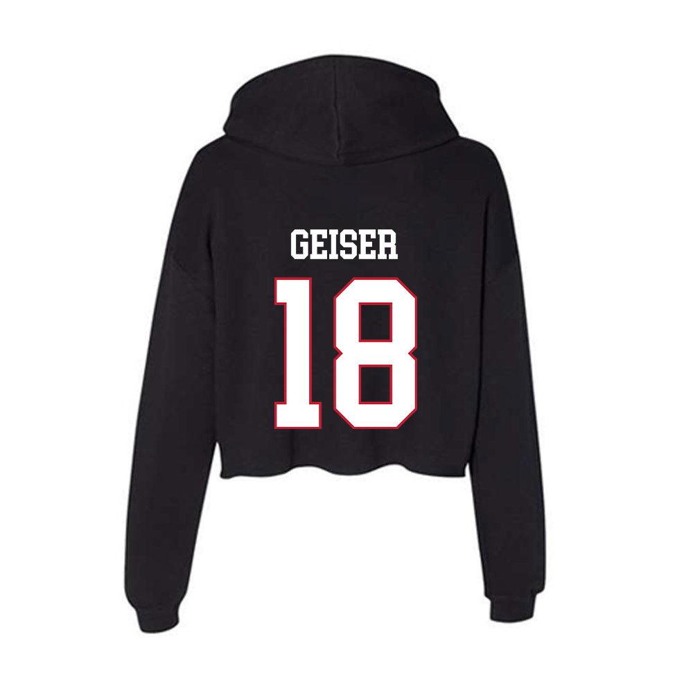 Miami of Ohio - NCAA Baseball : Jack Geiser - Women's Crop Fleece Hoodie-1