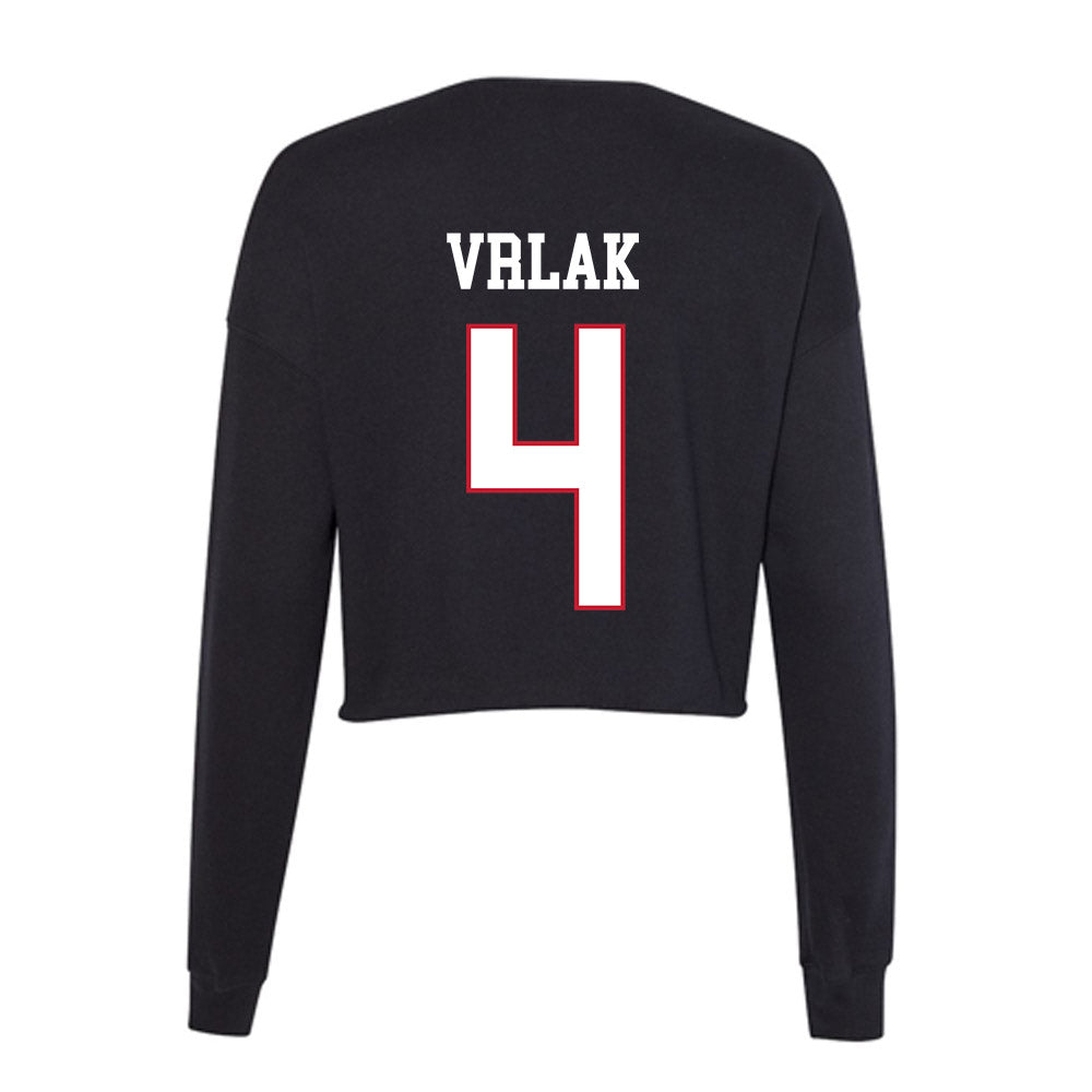 Miami of Ohio - NCAA Baseball : Jake Vrlak - Women's Cropped Crew Fleece-1