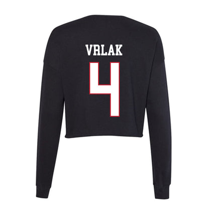 Miami of Ohio - NCAA Baseball : Jake Vrlak - Women's Cropped Crew Fleece-1