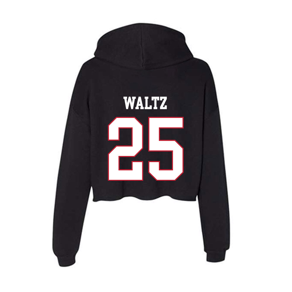 Miami of Ohio - NCAA Men's Basketball : Kyle Waltz - Women's Crop Fleece Hoodie-1