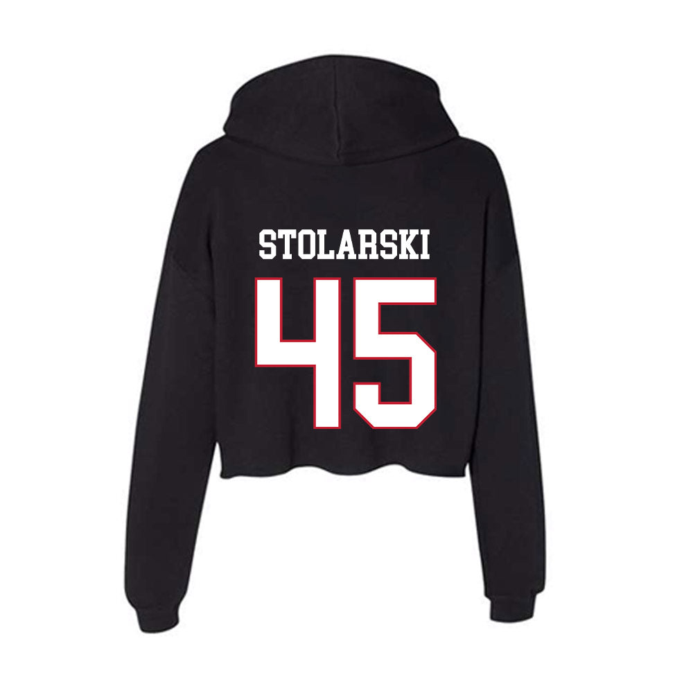 Miami of Ohio - NCAA Football : Ryan Stolarski - Women's Crop Fleece Hooded Sweatshirt-1