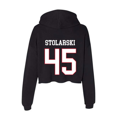 Miami of Ohio - NCAA Football : Ryan Stolarski - Women's Crop Fleece Hooded Sweatshirt-1