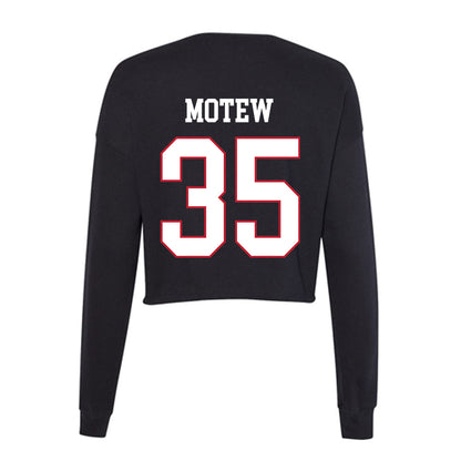 Miami of Ohio - NCAA Men's Ice Hockey : Benji Motew - Women's Cropped Crew Fleece-1