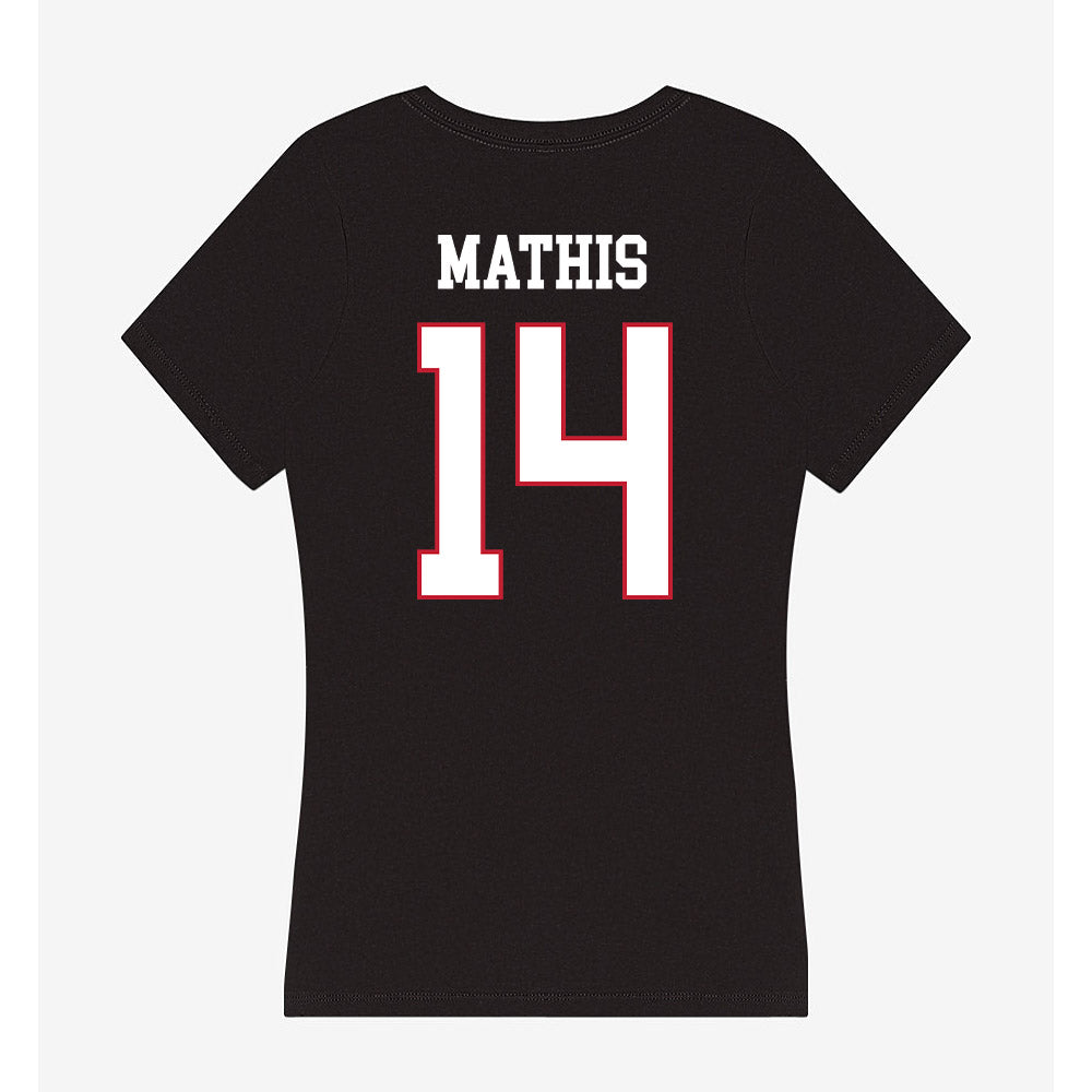 Miami of Ohio - NCAA Softball : Leila Mathis - Women's V-Neck T-Shirt-1
